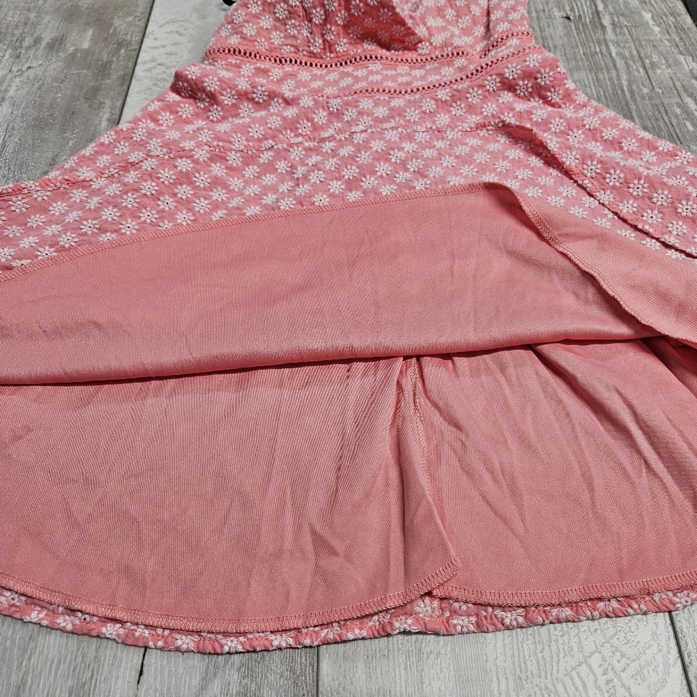 Jun & Ivy Girls Dress Small Pink Cottagecore Floral Embroidered - Picture 9 of 12